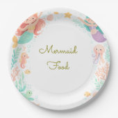Magical Mermaid Under the Sea Kids Birthday  Pappteller (Vorderseite)
