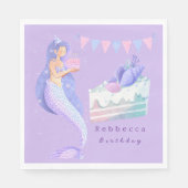 Magical Mermaid Under the Sea Kids Birthday Serviette (Vorderseite)