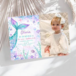 Magical Mermaids Schwanz Birthday Party Foto Einladung