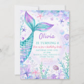 Magical Mermaids Schwanz Geburtstagsparty Einladung (Vorderseite)
