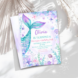 Magical Mermaids Schwanz Geburtstagsparty Einladung