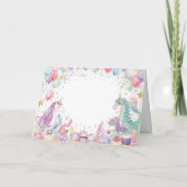 Magical Mermaids Unicorns Rainbow Birthday Dankeskarte (Rückseite)