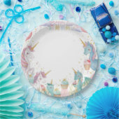 Magical Mermaids Unicorns Rainbow Birthday Party Pappteller (Party)