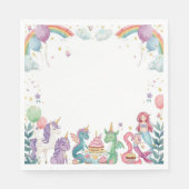 Magical Mermaids Unicorns Rainbow Personalized Serviette (Vorderseite)
