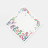 Magical Mermaids Unicorns Rainbow Personalized Serviette (Ecke)