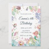 Magical Mermaids Unicorns Rainbows Kids Birthday Einladung (Vorderseite)