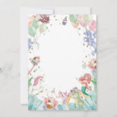 Magical Mermaids Unicorns Rainbows Kids Birthday Einladung (Rückseite)