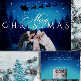 Magical Merry Christmas - Photo and Message Silver Folien Feiertagskarte
