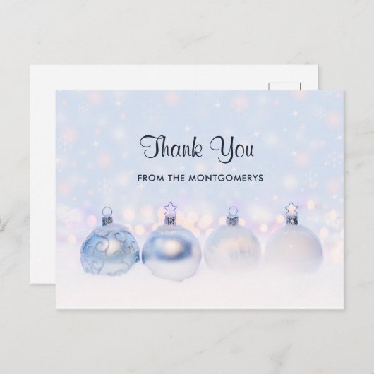 Magical Metallic Christmas Balls Foto Vielen Dank Postkarte (Vorne/Hinten)