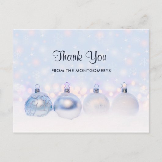 Magical Metallic Christmas Balls Foto Vielen Dank Postkarte (Vorderseite)