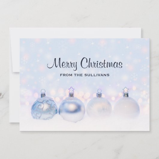 Magical Metallic Christmas Balls Fotograph Feiertagskarte (Vorderseite)
