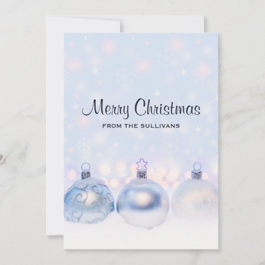 Magical Metallic Christmas Balls Fotograph Feiertagskarte (Vorderseite)