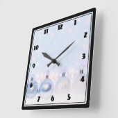 Magical Metallic Christmas Balls Fotograph Quadratische Wanduhr (Winkel)