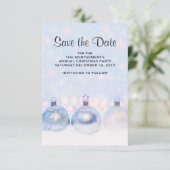Magical Metallic Christmas Balls Fotograph Save The Date (Stehend Vorderseite)