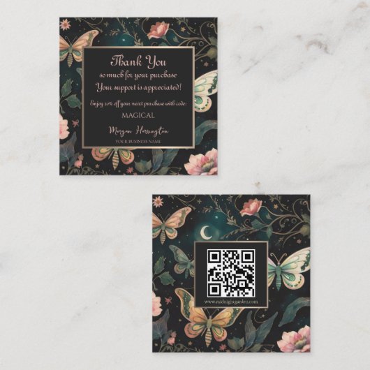 Magical Midnight Garden Vielen Dank, dass Sie die Quadratische Visitenkarte (Vorne/Hinten)