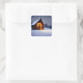 Magical Mitternachtshütte Quadratischer Aufkleber (Tasche)
