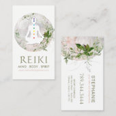 Magical Moon and Greenery Reiki Business Cards Visitenkarte (Vorne/Hinten)