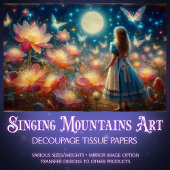 Magical Moonlight Firefly Garden Alice Decoupage Seidenpapier