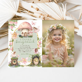 Magical Mushroom Fairy Birthday Photo Dankeskarte