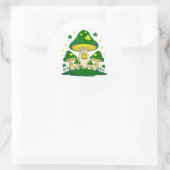 Magical Mushroom Village With Glowing Runder Aufkleber (Tasche)