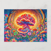 Magical Mushrooms Psychedelic Forest Fantasy Postkarte (Vorderseite)