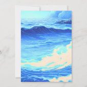 Magical Neon Blue Glow Pirate Ship Ahoy Birthday Einladung (Rückseite)