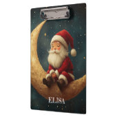 Magical Night with Crescent Moon and Santa Claus Klemmbrett (Links)