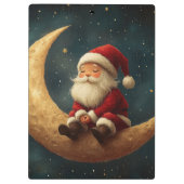 Magical Night with Crescent Moon and Santa Claus Klemmbrett (Rückseite)