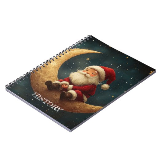 Magical Night with Crescent Moon and Santa Claus Notizblock (Linke Seite)