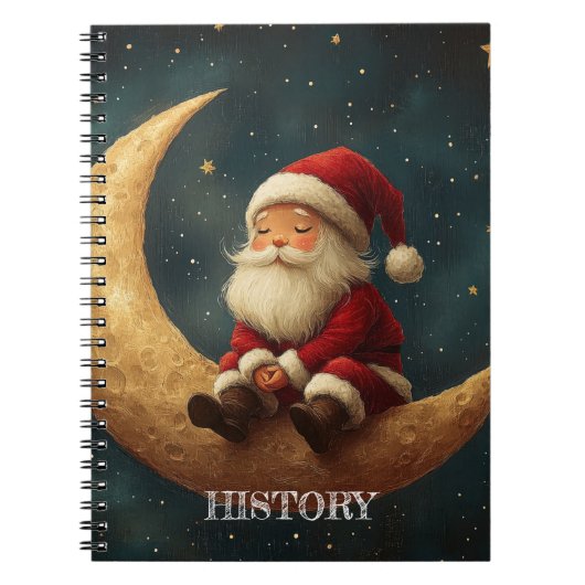 Magical Night with Crescent Moon and Santa Claus Notizblock (Vorderseite)