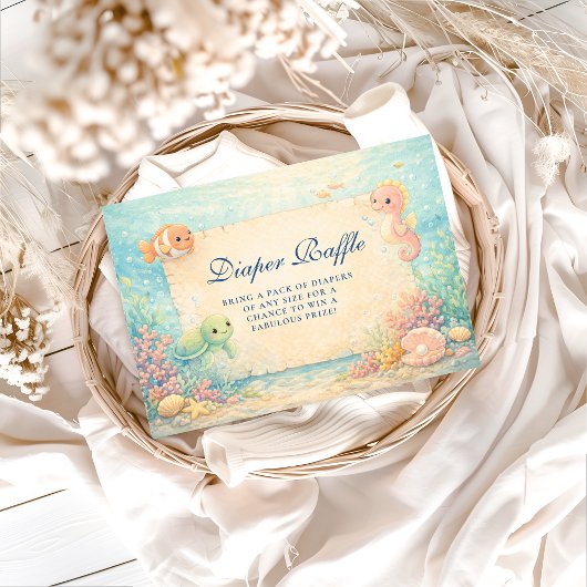 Magical Ocean Nursery Diapper Raffle Begleitkarte
