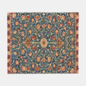 Magical Oriental Rug Pattern in Blue and Red Fleecedecke (Vorderseite (Horizontal))