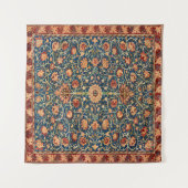 Magical Oriental Rug Pattern in Blue and Red Wandteppich (Vorderseite (Horizontal))