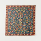 Magical Oriental Rug Pattern in Blue and Red Wandteppich (Vorderseite)