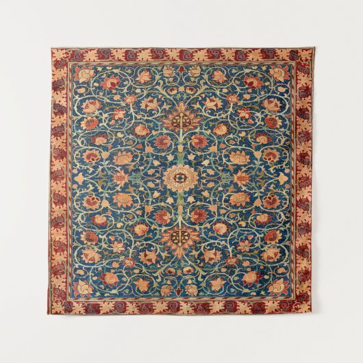 Magical Oriental Rug Pattern in Blue and Red Wandteppich (Vorderseite)
