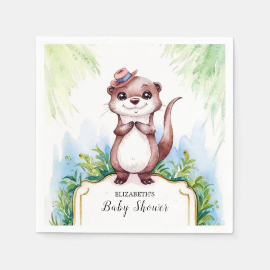 Magical Otter Baby Dusche Serviette (Vorderseite)