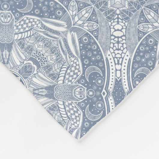 Magical Owl Mandala Fleecedecke (Ecke)
