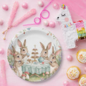 Magical Pastel Bunny & Floral Tea Party Plates Pappteller (Party)