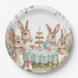 Magical Pastel Bunny & Floral Tea Party Plates Pappteller