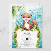 Magical Pastel Otter Geburtstag Einladung (Vorderseite)