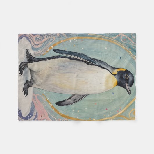 Magical Pastel Penguin Fleecedecke (Vorderseite (Horizontal))
