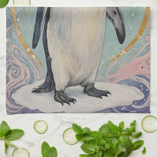 Magical Pastel Penguin Geschirrtuch (Gefaltet)