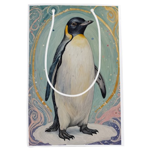 Magical Pastel Penguin Mittlere Geschenktüte (Vorderseite)