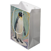 Magical Pastel Penguin Mittlere Geschenktüte (Rückseite Schrägansicht)