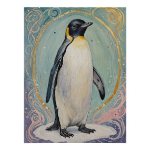 Magical Pastel Penguin Poster