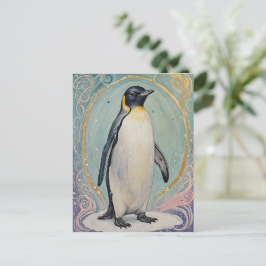 Magical Pastel Penguin Postkarte (Stehend Vorderseite)