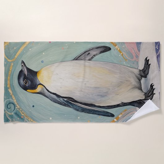 Magical Pastel Penguin Strandtuch (Vorderseite)