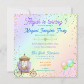 Magical Pastel Princess Fantasy Rainbow Castle Einladung (Rückseite)