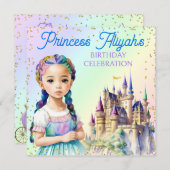 Magical Pastel Princess Fantasy Rainbow Castle Einladung (Vorne/Hinten)