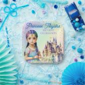 Magical Pastel Princess Fantasy Rainbow Castle Pappteller (Party)
